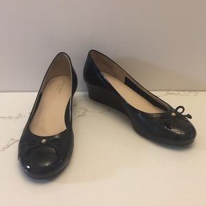 Cole Haan Elsie Leather Wedge 10.5 M black EUC